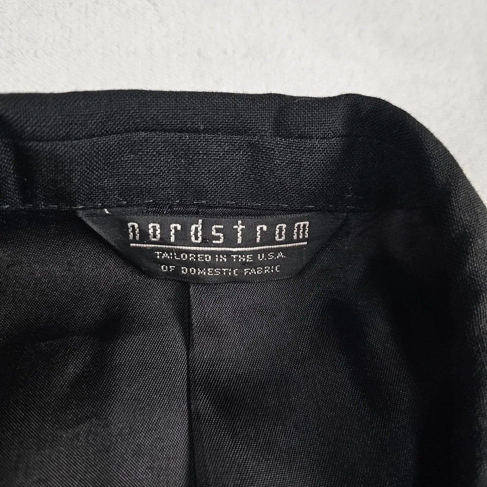 Vtg Nordstrom Tuxedo Suit Double Breasted 41R Pants 34x33 Satin Stripe USA Wool